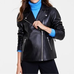 Leather moto jacket